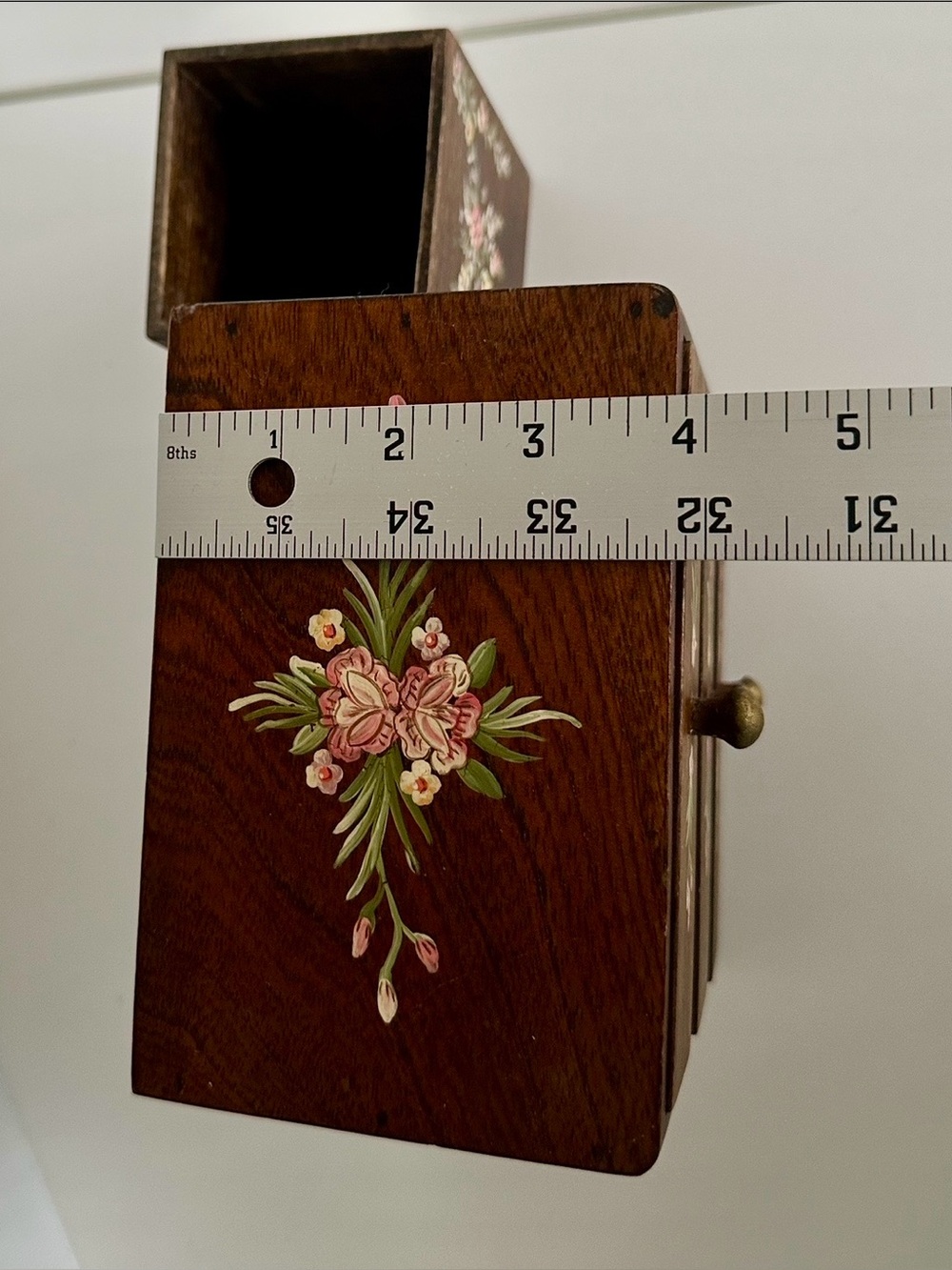 Wooden Hand Painted Flower Storage 3-Drawer and Pen/Pencil Hand Painted Cup - Picture 5 of 11